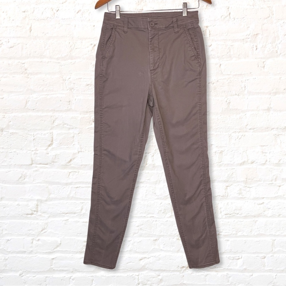 OLD Navy Womens Brown Khaki Pants Size 4 Cotton Vintage Wash High Rise